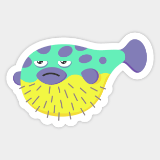 Grumpy Blowfish Sticker